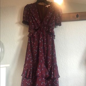 Wayf burgundy cutout maxi dress Size 4